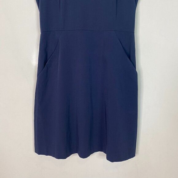 Theory Blue Sleeveless Sheath Dress with Pockets - Picture 4 of 8